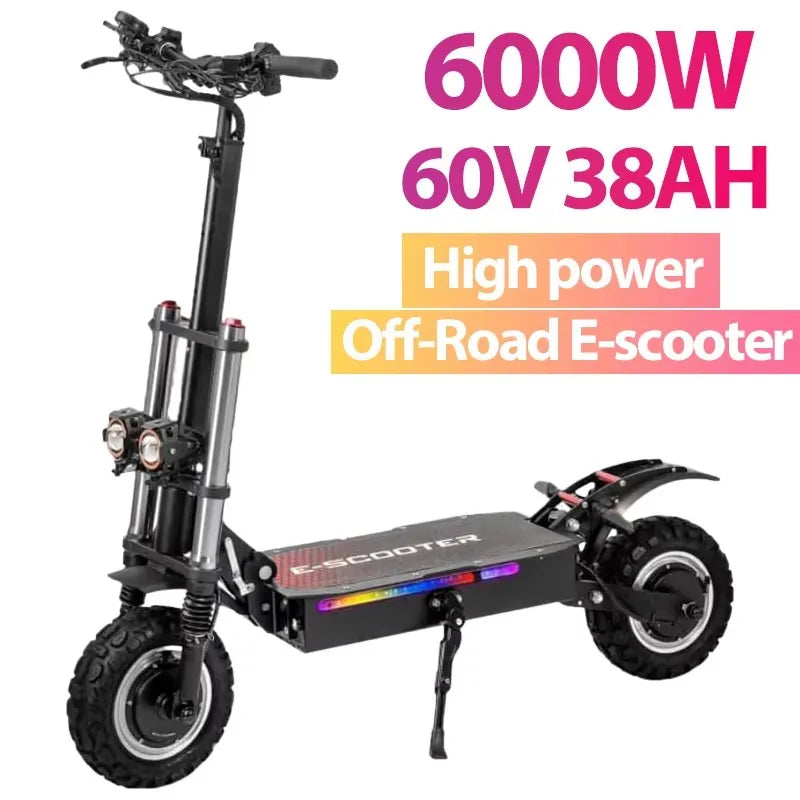 Rear view of 6000W High Power Adult Electric Scooter