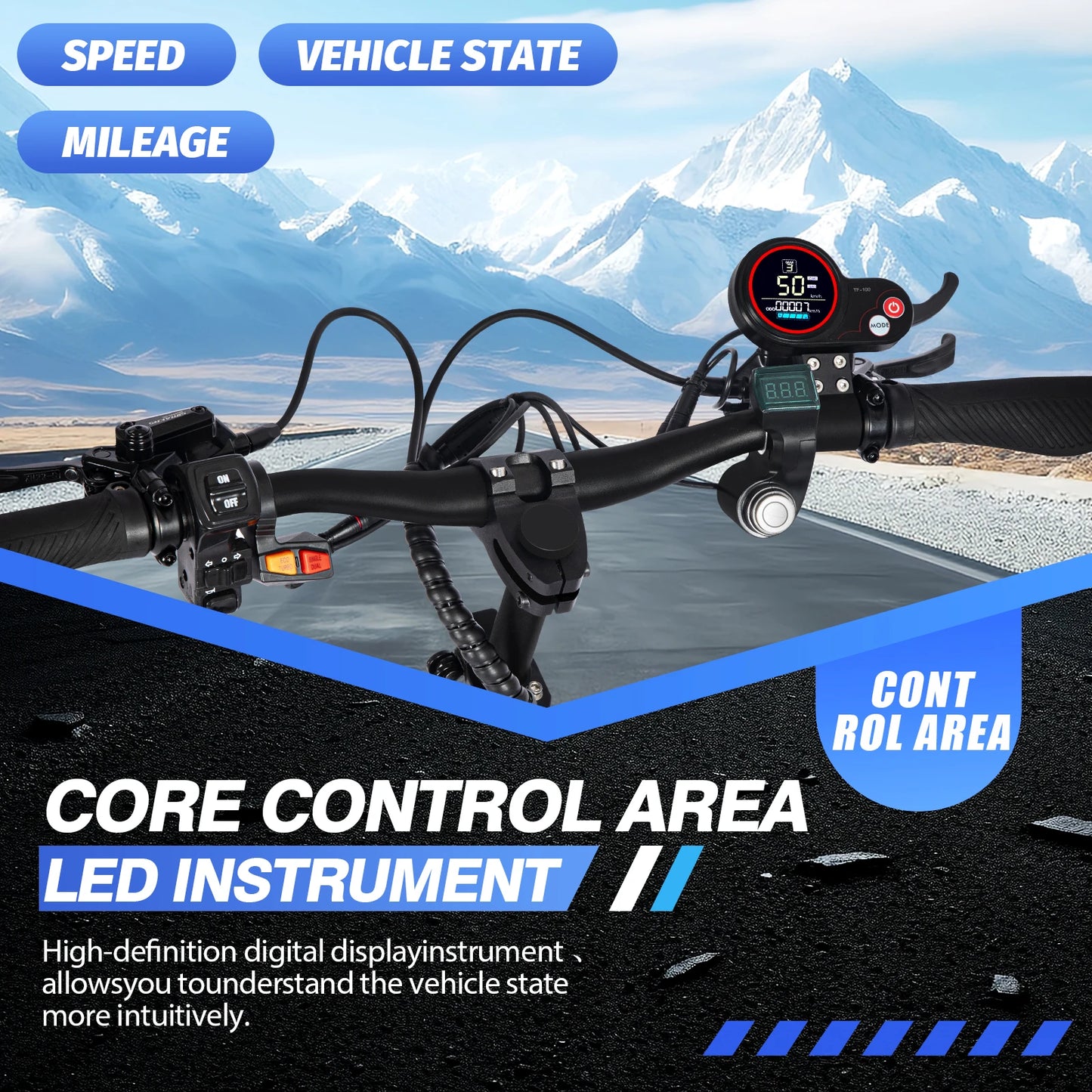 6000W High Power Adult Electric Scooter front view