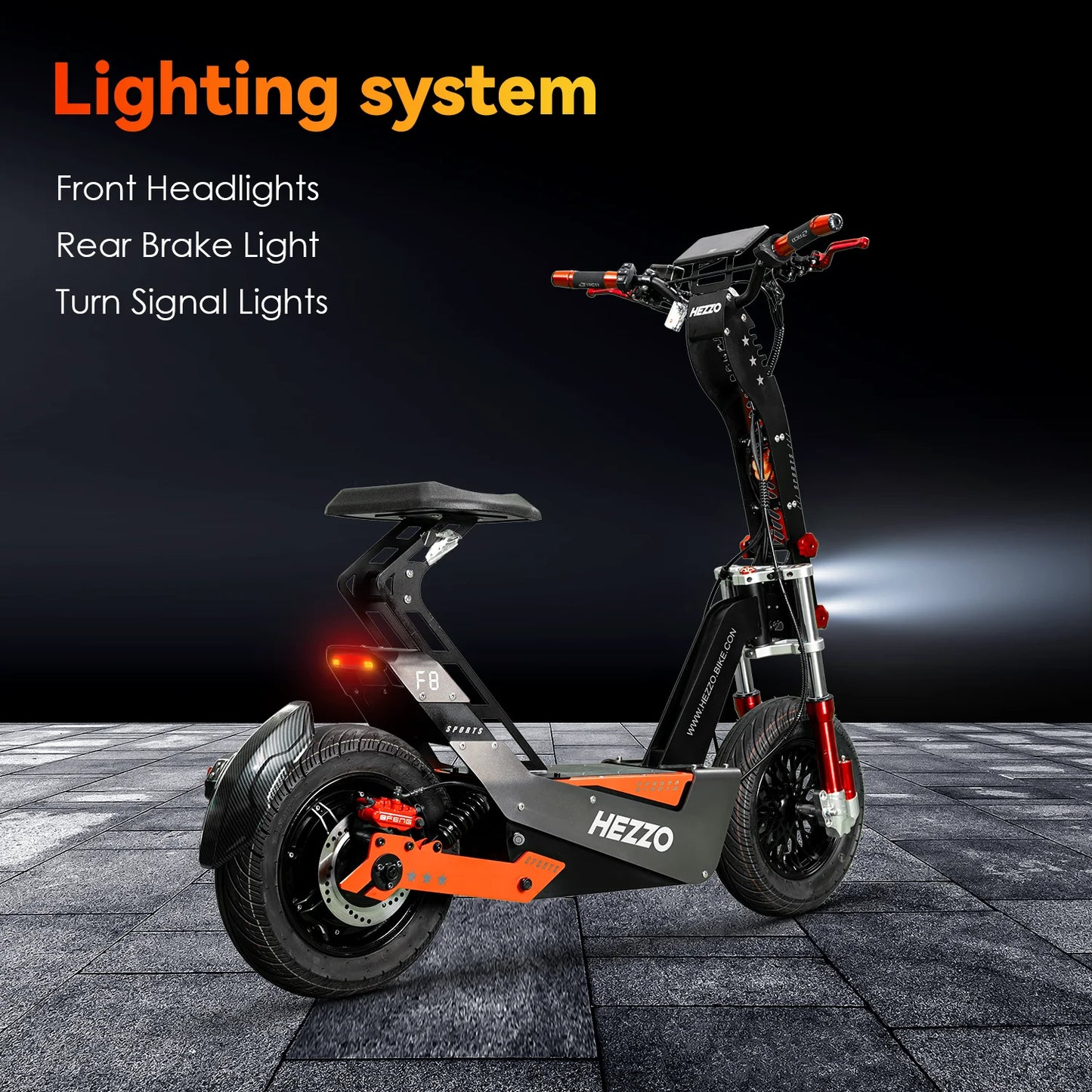 Side profile of HEZZO F8 Foldable Electric Scooter