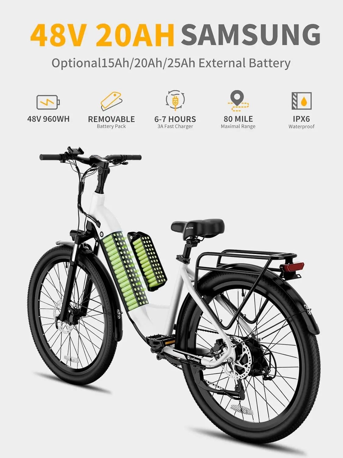 Luckeep X2 Electric Bike for Adults on city street