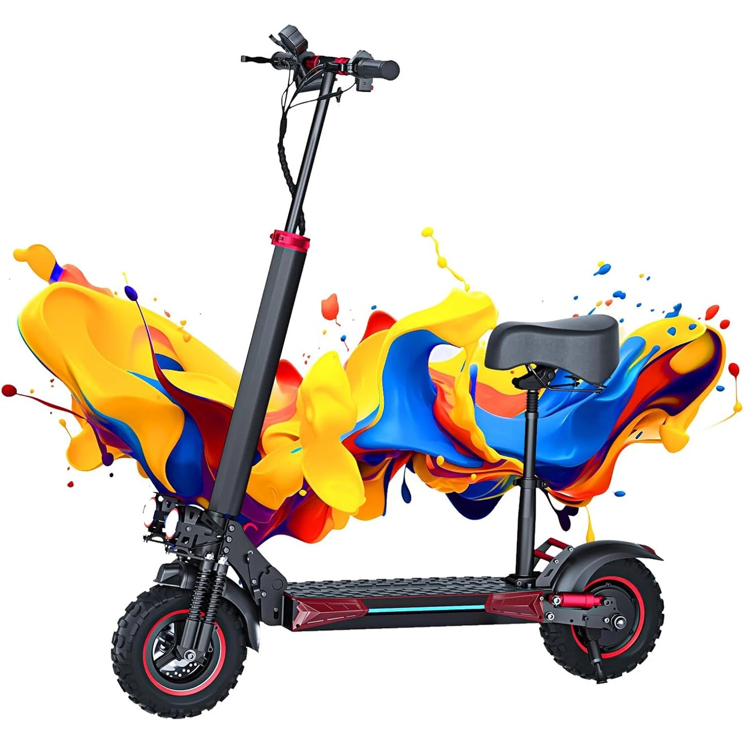 Rear view of 1200W Off-road Electric Scooter with Seat