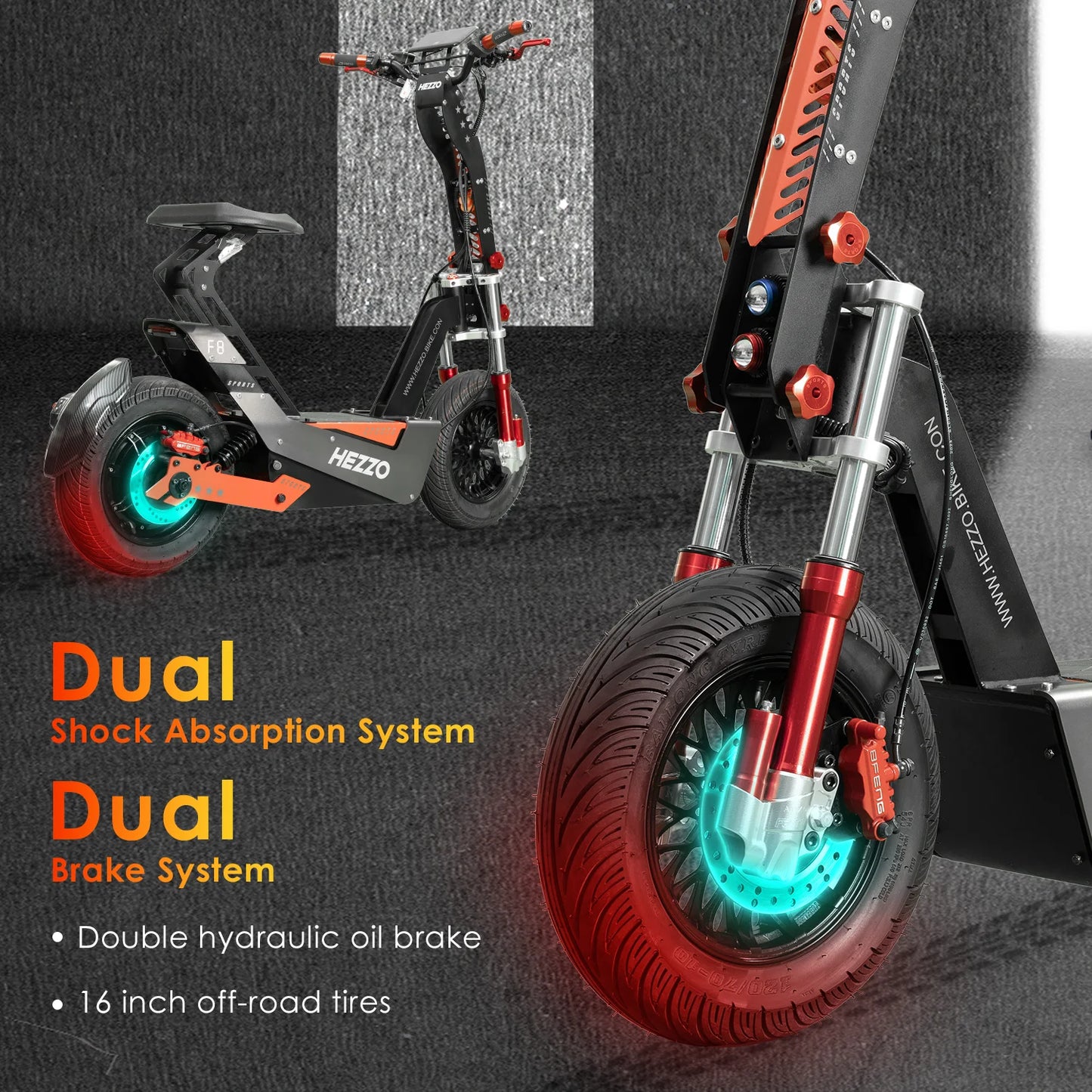 HEZZO F8 Electric Scooter on city street