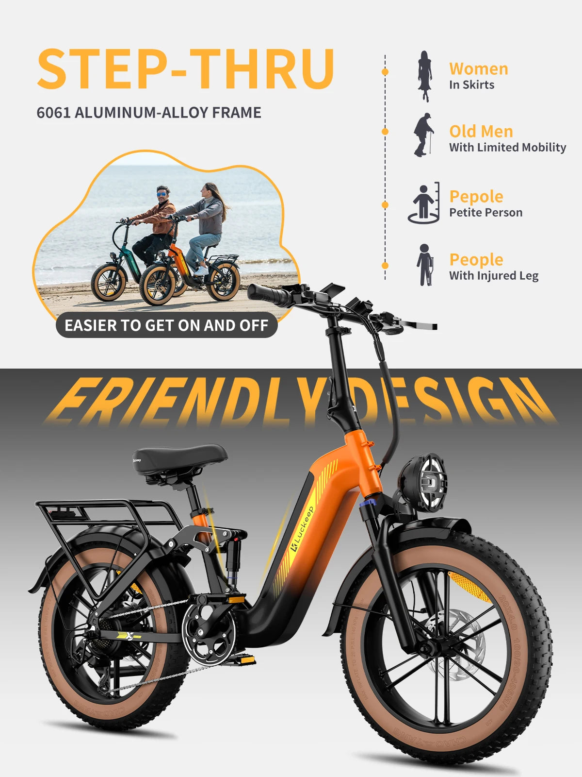 Side profile of Luckeep X3 Electric Bike for Adults