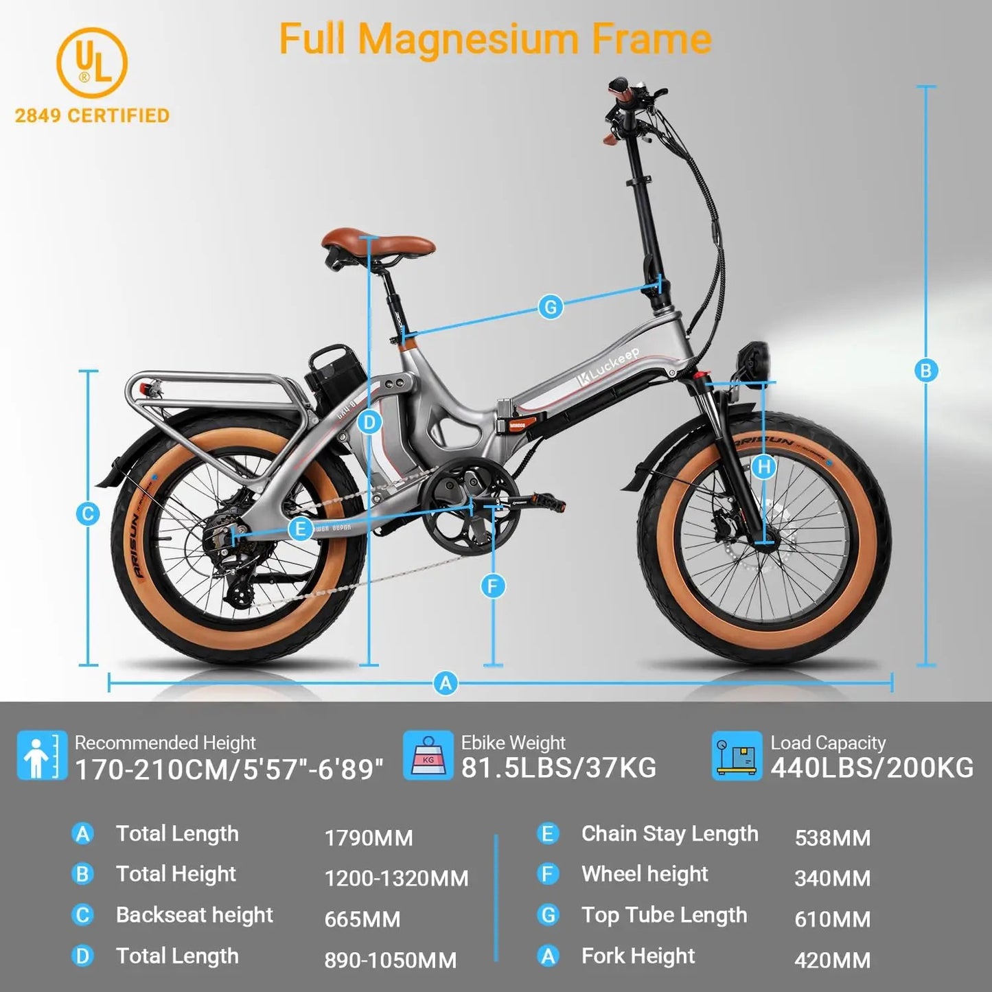 Luckeep X1Pro Folding Electric Bike for Adults 1400W Peak