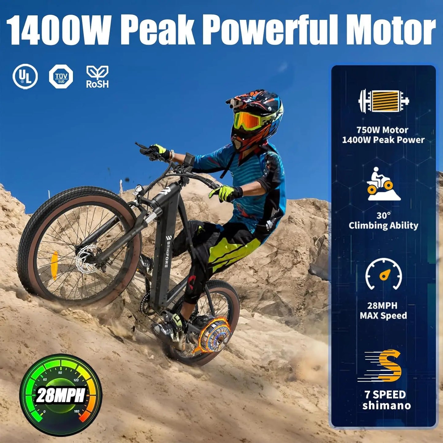 Comfortable seat of Luckeep C26 Electric Bike