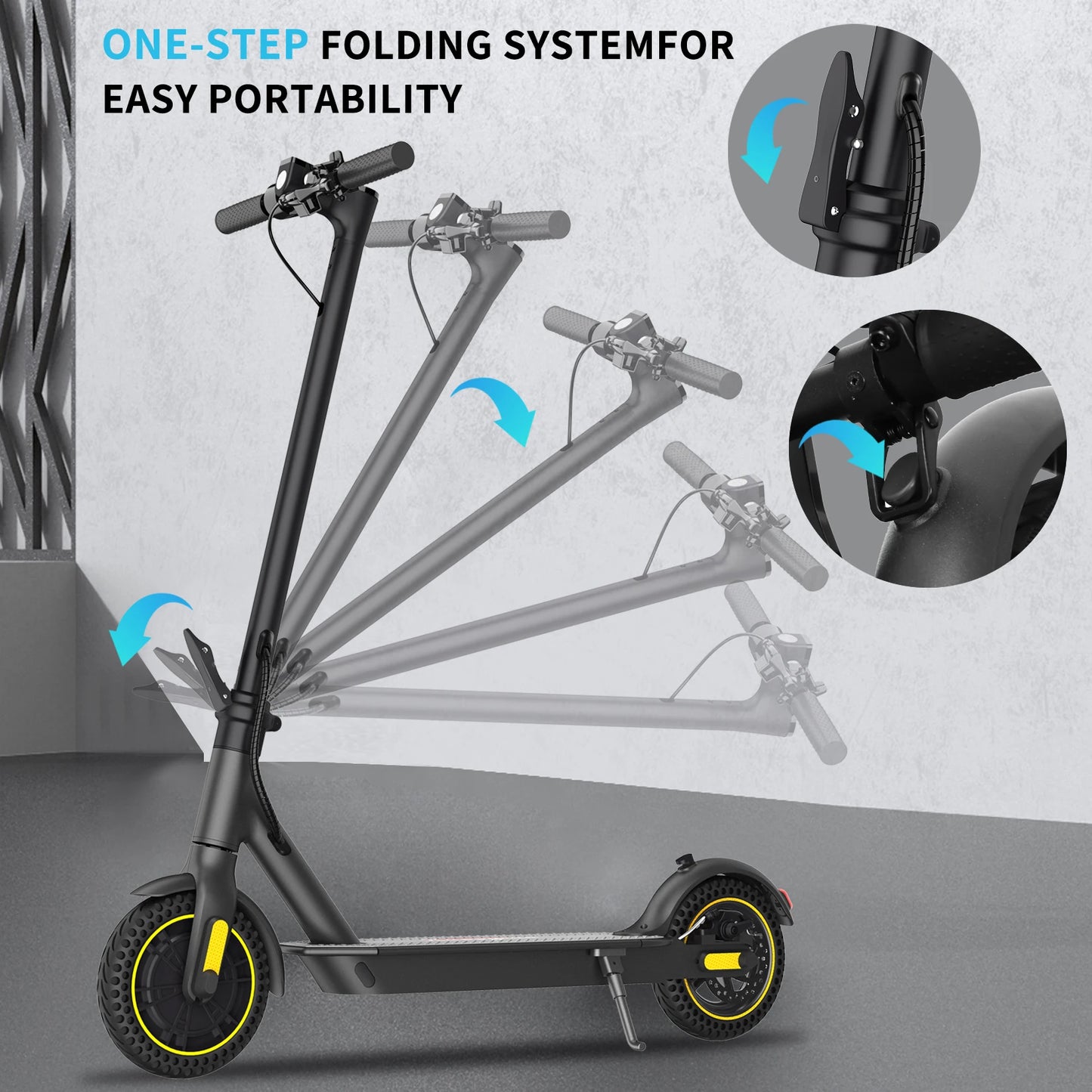 Side profile of adult 10Inch foldable electric scooter