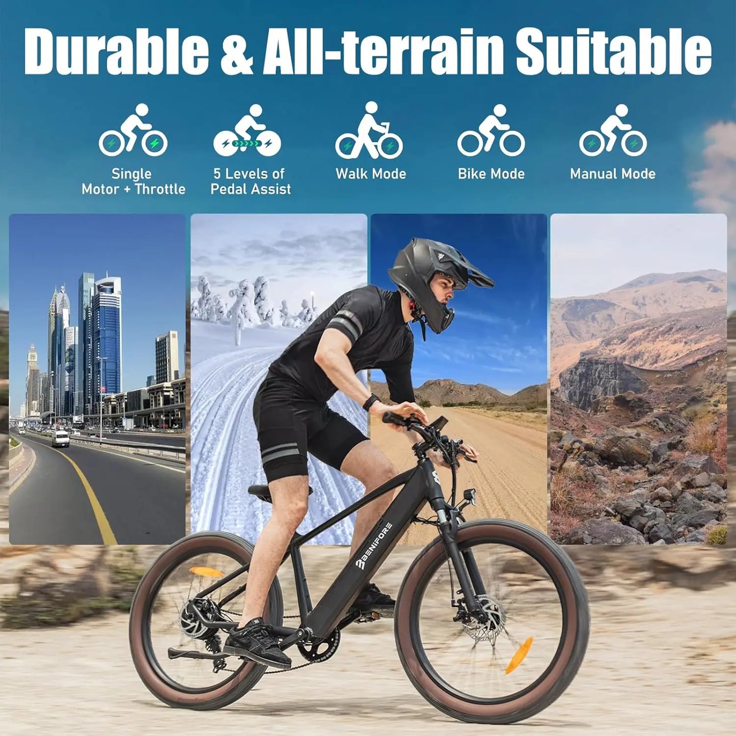 1400W Luckeep C26 Electric Bike on city road