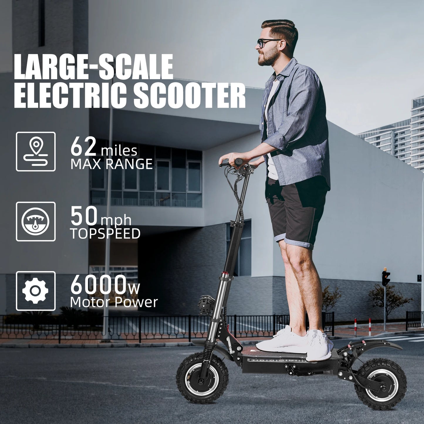 Close-up of motor on 6000W High Power Adult Electric Scooter