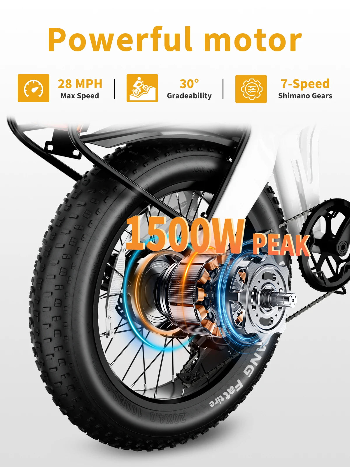 Durable white frame of Luckeep X1 Lite Folding Electric Bike