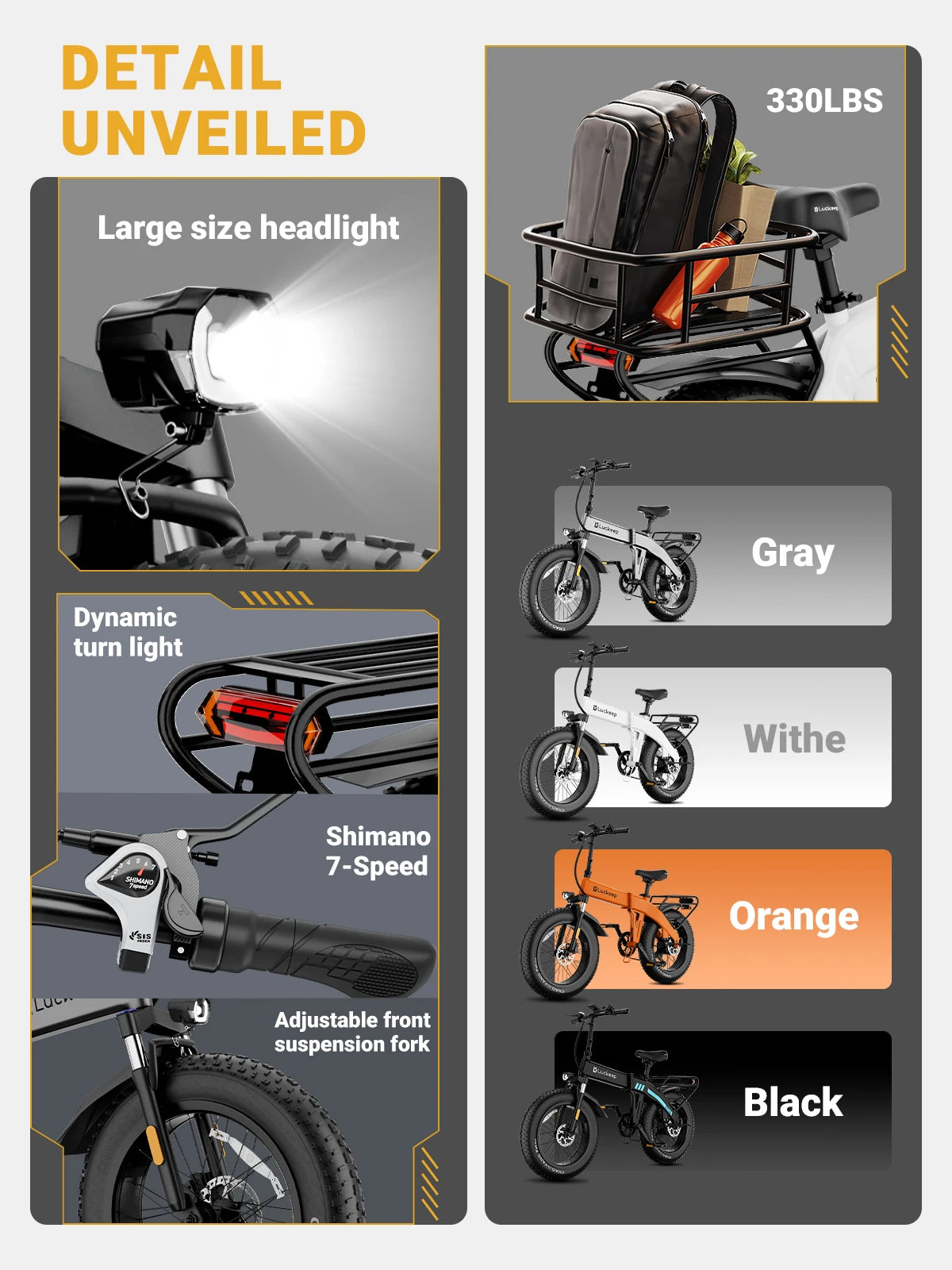 Folded gray Luckeep X1 Lite Electric Bike for compact storage
