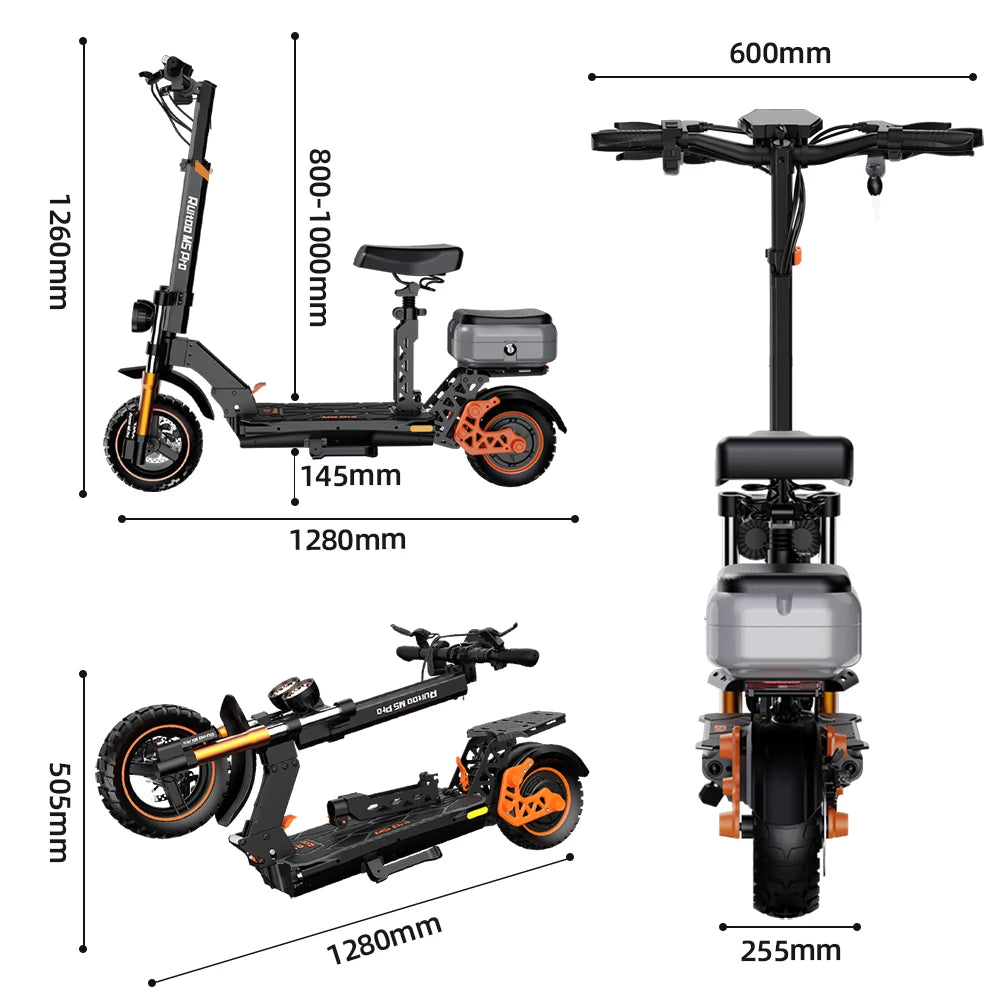 Close-up of wheels on Ruitoo M5Pro Electric Scooter