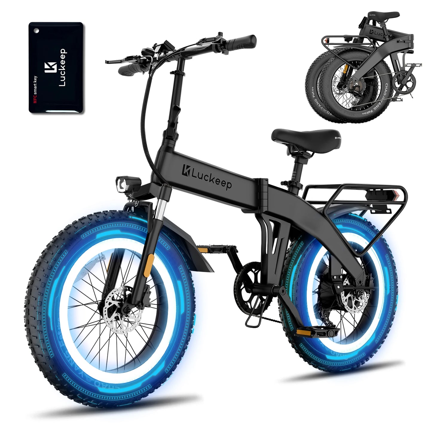Luckep X1 Lite Folding Electric Bike for Adults 1500W Peak Black
