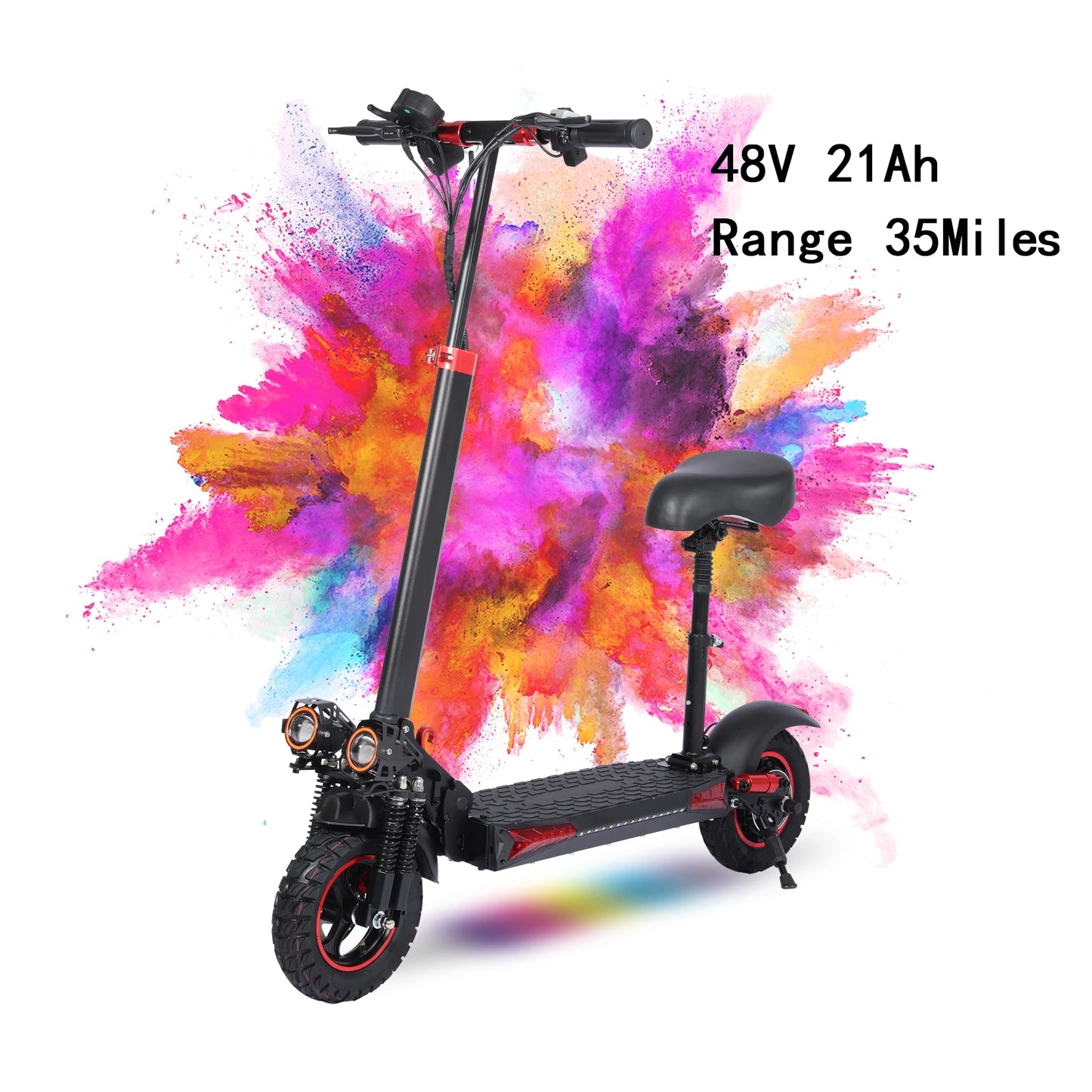 1200W Off-road Electric Scooter with Seat front view