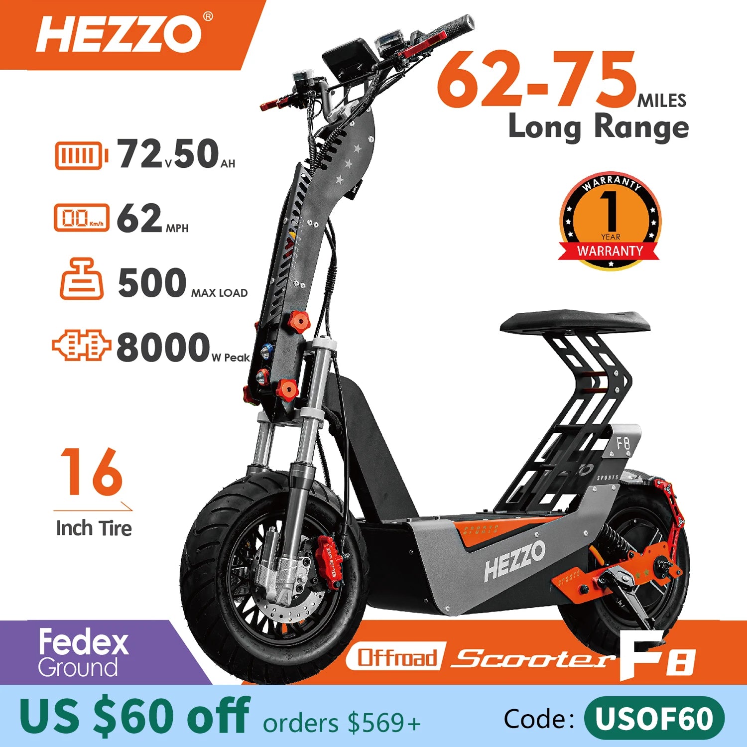 Handlebar and display of HEZZO F8 Foldable Electric Scooter