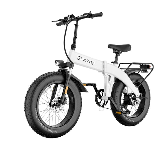 Charging port on white Luckeep X1 Lite Folding Electric Bike