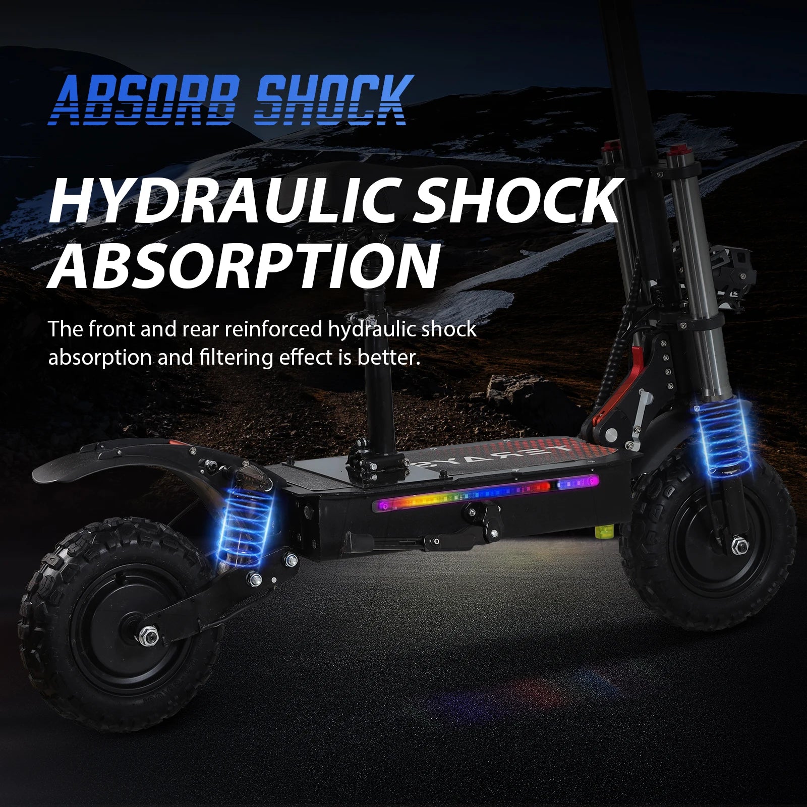 Side profile of 6000W High Power Adult Electric Scooter