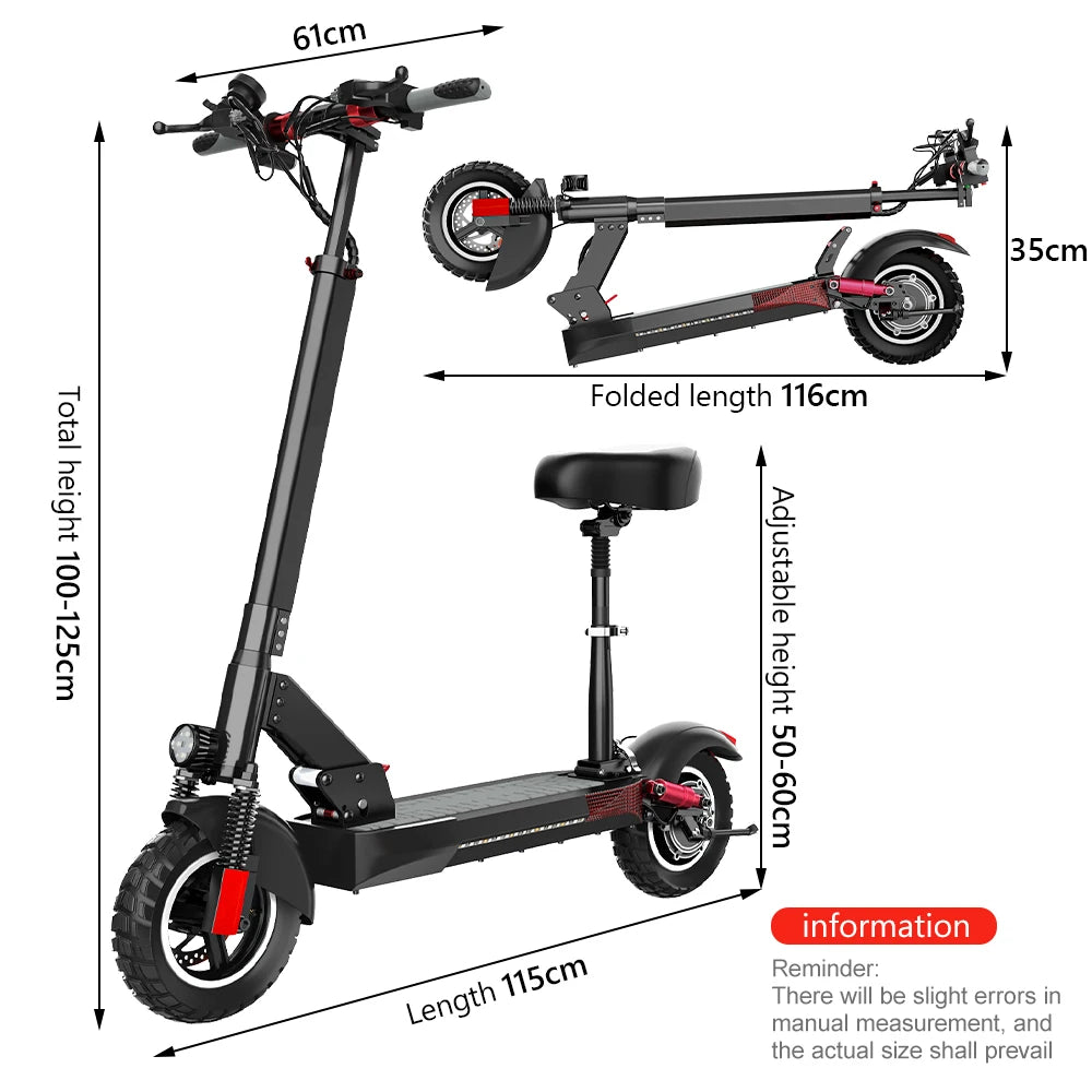Close-up of 10-inch wheels on electric scooter