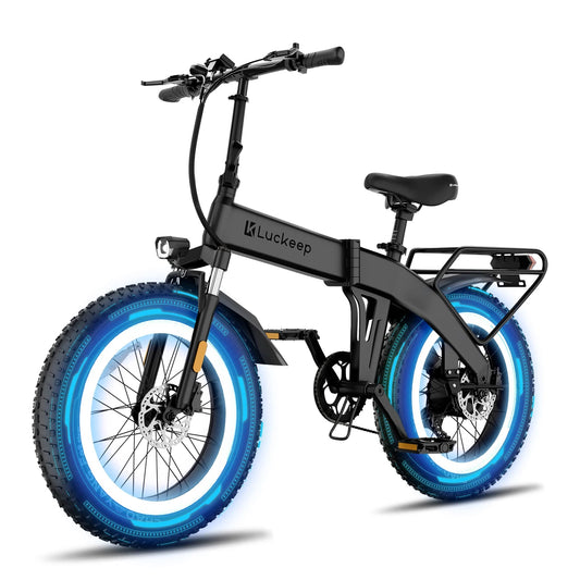 Charging port on orange Luckeep X1 Lite Folding Electric Bike