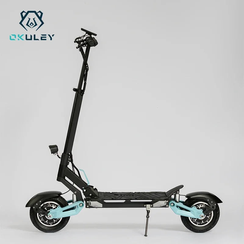 Close-up of wheels on Okuli Adult R8-10 Electric Scooter